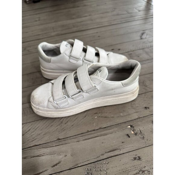 PRADA Leather Hook n Loop Platform Sneakers White Size 39 9 - Picture 9 of 12